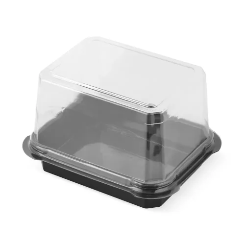 Caserolă prăjituri cu capac înalt transparent 600 cc