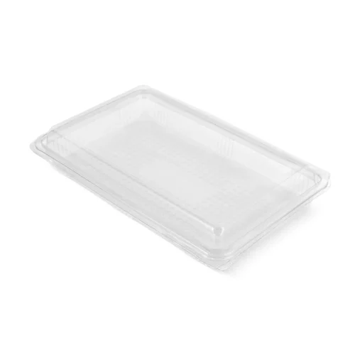 Caserolă transparentă rectangulară cu capac atașat pentru takeaway