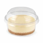 Cupă desert transparentă 255 ml cu capac bombat pentru cheesecake și deserturi takeaway