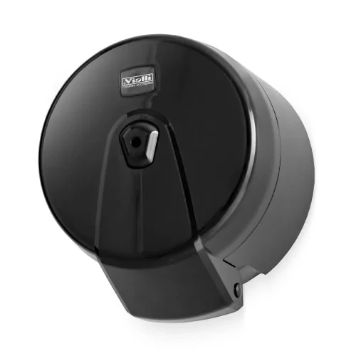 dispenser hartie igienica mini point negru vedere frontala